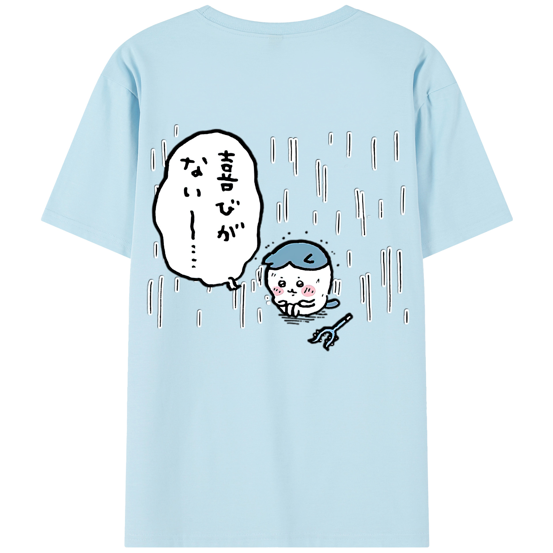 （画像用） ちいかわ ハチワレ Chii-kawa hachiware 綿100％半袖Tシャツ（背面プリント）